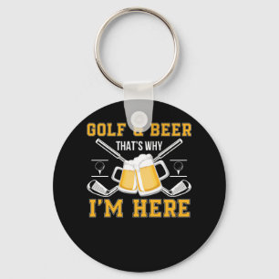Porte-clés Golf Et Bière Que Pourquoi Je Me Trouve Ici Golf