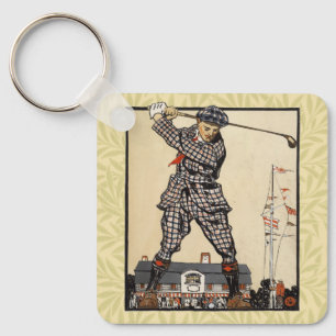 Porte-clés Golf Golfeur Vintage Antique Golf