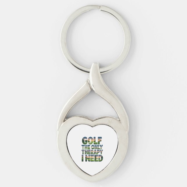 Porte-clés Golf la seule thérapie, tendance (Devant)