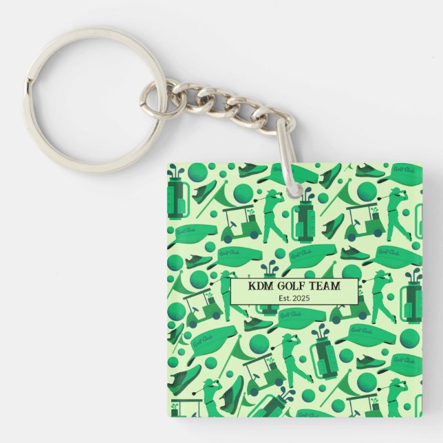 Porte-clés Golf Silhouette Pattern branding buisness logo  (Devant)