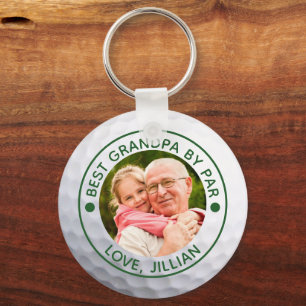 Porte-clés Golfer BEST GRANDPA BY PAR Photo Custom