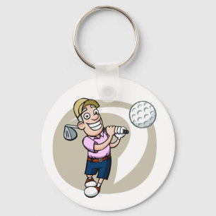 Porte-clés Golfeur de bande dessinée