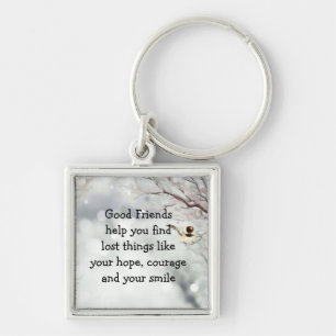 Porte-clés Good Friends Friendship Citation mignonne Oiseau A