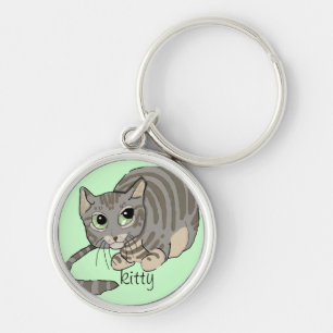 Porte-clés Good Kitty Grey Tiger Chat~porte - clé