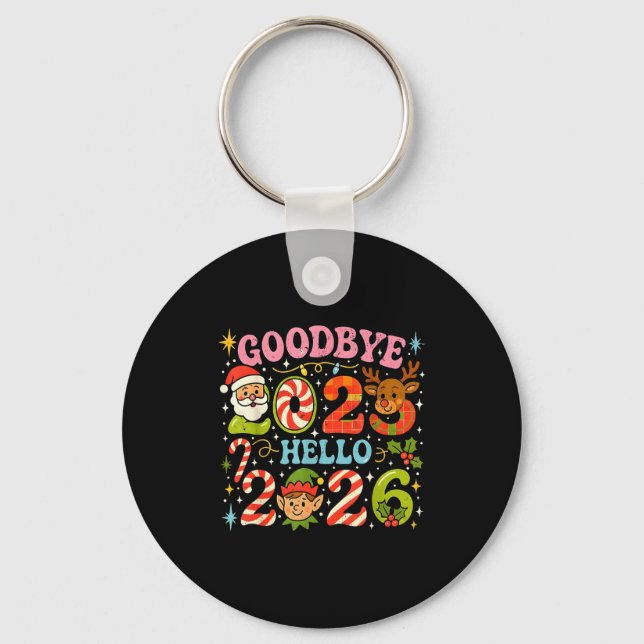 Porte-clés Goodbye 2025 Hello 2026 Cute Christmas New Year  (Recto)
