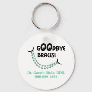 Porte-clés Goodbye Braces Green Orthodontist Patient Gift Cus
