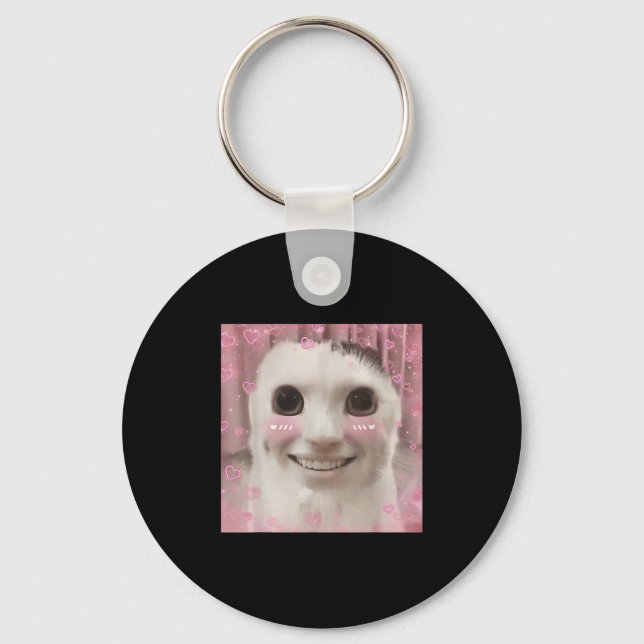 Porte-clés Goofy Ahh Chat Mème Devoir Maudit Weirdcore Cringe (Recto)