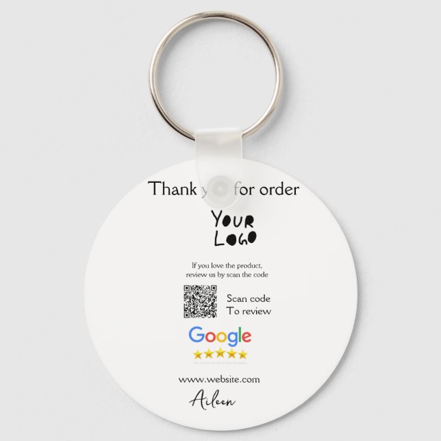Porte-clés Google examen logo entreprise site Web scanner cod (Recto)