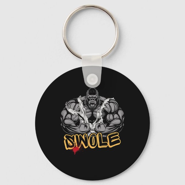 Porte-clés Gorilla Mode Strong Bodybuilding Workout Muscle Sw (Recto)