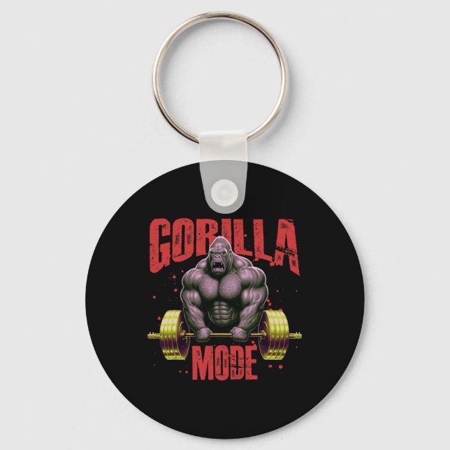 Porte-clés Gorilla Mode Weightlifting Gym Bodybuilding Workou (Recto)