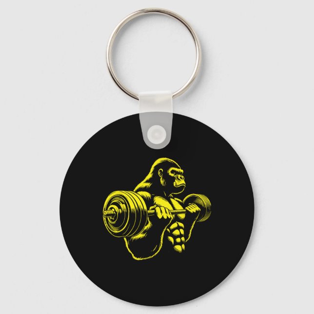Porte-clés Gorilla Monkey Gym Weight Lifting Bodybuilding Wor (Recto)