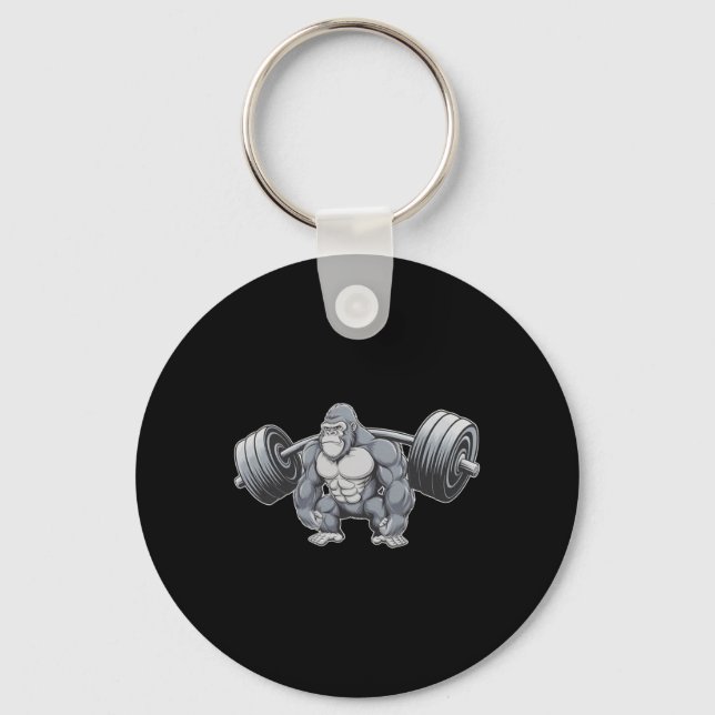 Porte-clés Gorilla Weightlifting Fitness Gym Training Bodybui (Recto)