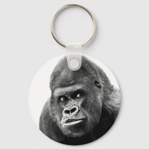 Porte-clés Gorille noire blanche