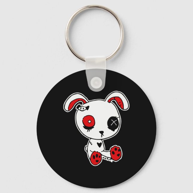 Porte-clés Goth Bunny Lazy Costume d'Halloween Scary Gothique (Recto)