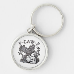 Porte-clés Gothic drôle F-Caw-F Humour Corbeau Essentiel Rétr