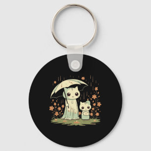 Porte-clés Gothique Fantôme Mère Chat Avec Un Parapluie Sous
