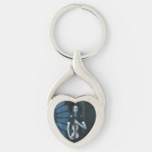 Porte-clés Gothique Victorian Girl tenant Violon Imaginaire f