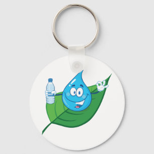 Porte-clés Goutte D'Eau Sur Porte - clé Feuille