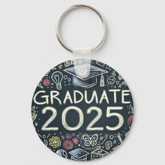 Porte-clés Graduate 2025 avec doodles