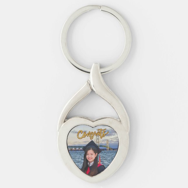 Porte-clés Graduation Coeur tordu Porte - clé métallique (Devant)