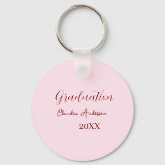 Porte-clés Graduation name class of 20XX mauve calligraphy co