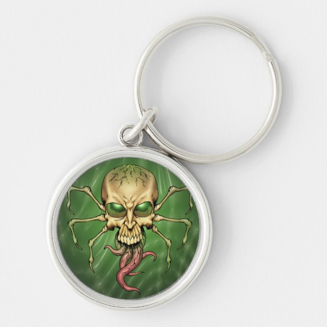 Porte-clés Grand art étranger de Lovecraftian de crâne (Devant)