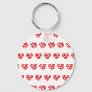 Porte-clés Grand Coeur Rouge Avec Petits Coeurs