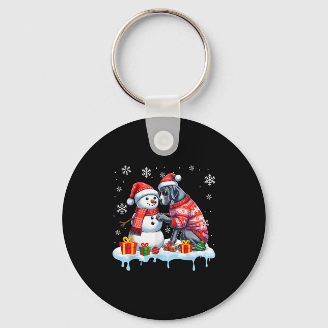 Porte-clés Grand Dane Sungles Sweer Build Snowman Xmas Owne (Recto)