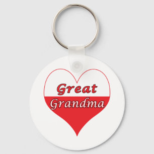 Porte-clés Grand grand-mère Coeur polonais