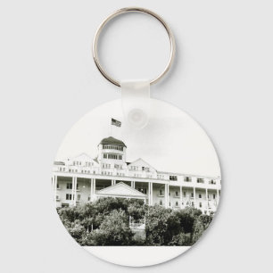 Porte-clés Grand Hotel, Île Mackinac, noir et blanc