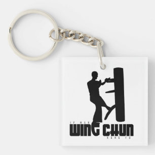 Porte-clés Grand Maître - Homme Ip "Wing Chun" Doume en bois