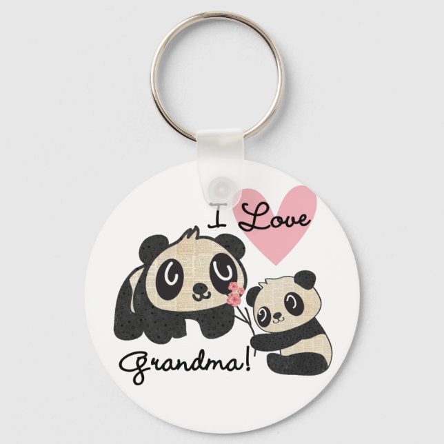 Porte-clés Grand-maman d'amour des ours panda I (Recto)