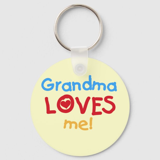 Porte-clés Grand-mère m'aime T-shirts et cadeaux (Recto)