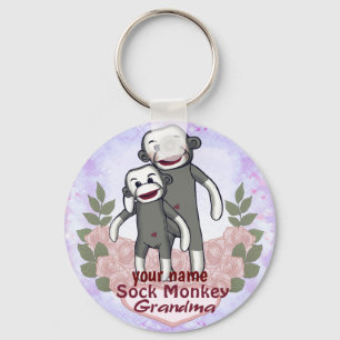 Porte-clés Grand-mère Singe Chaussette