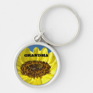 Porte-clés grand-mère Tournesols jaunes chaînes de