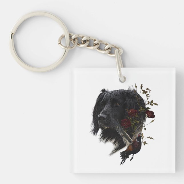 Porte-clés Grand Munsterlander avec faisan (Devant)