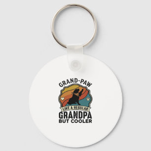 Porte-clés Grand Paw Grand-père Chien Rétro Coucher de soleil