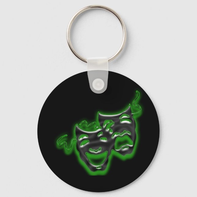 Porte-clés Grand Porte - clé de masques vert néon (Recto)