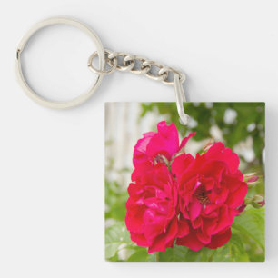 Porte-clés Grandes roses rouges dans le jardin