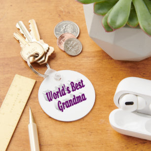 Porte-clés Grandma texte pourpre