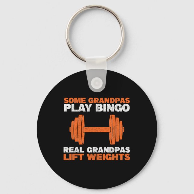 Porte-clés Grandpa Lift Weights Bodybuilding Grandfather Weig (Recto)