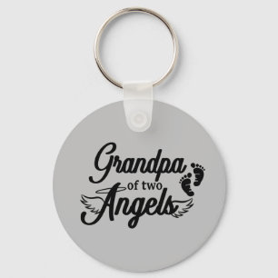 Porte-clés Grandpa of Two Angels Twins Keychain