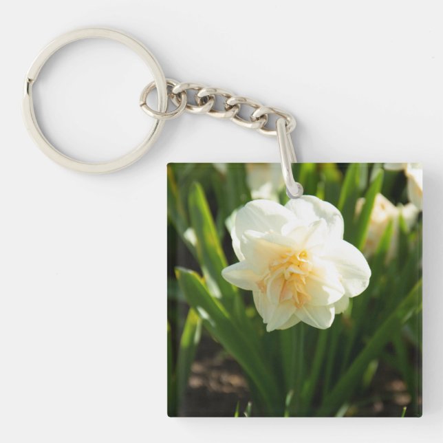 Porte-clés Grands narcisses blancs par un jour de printemps (Devant)