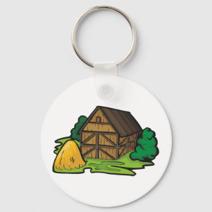Porte-clés Grange en bois rustique de la campagne agricole