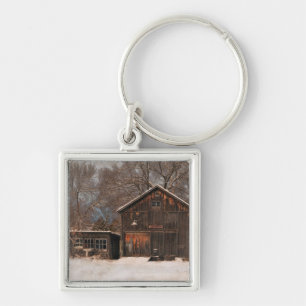 Porte-clés Grange rustique & gîte Scène Vintage