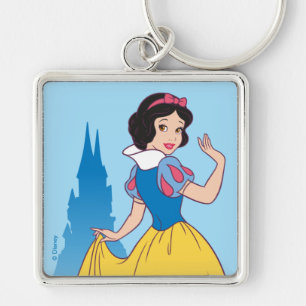 Porte-clés Graphique blanc et château de neige