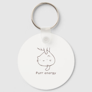 Porte-clés Graphique D de chat à l'envers minimaliste "Énergi