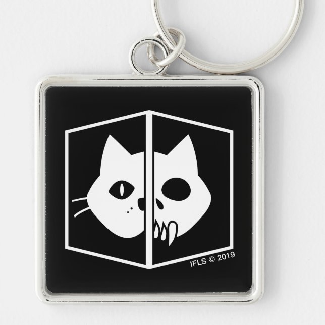 Porte-clés Graphique de chat de Schrödinger (Devant)