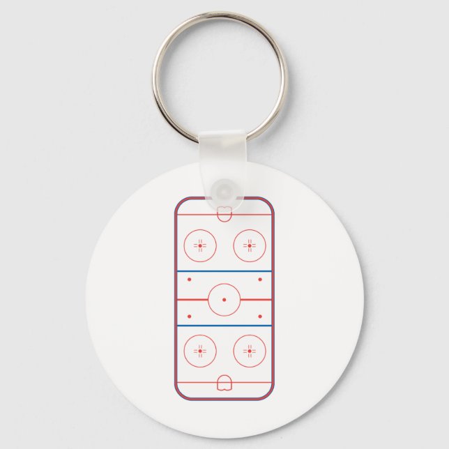 Porte-clés graphique de la patinoire de hockey (Recto)