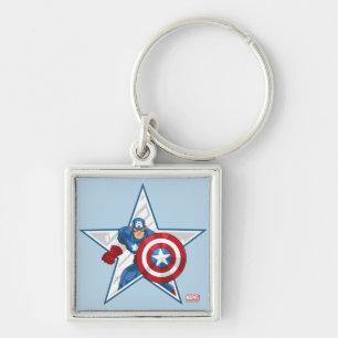 Porte-clés Graphique de l'étoile de Captain America
